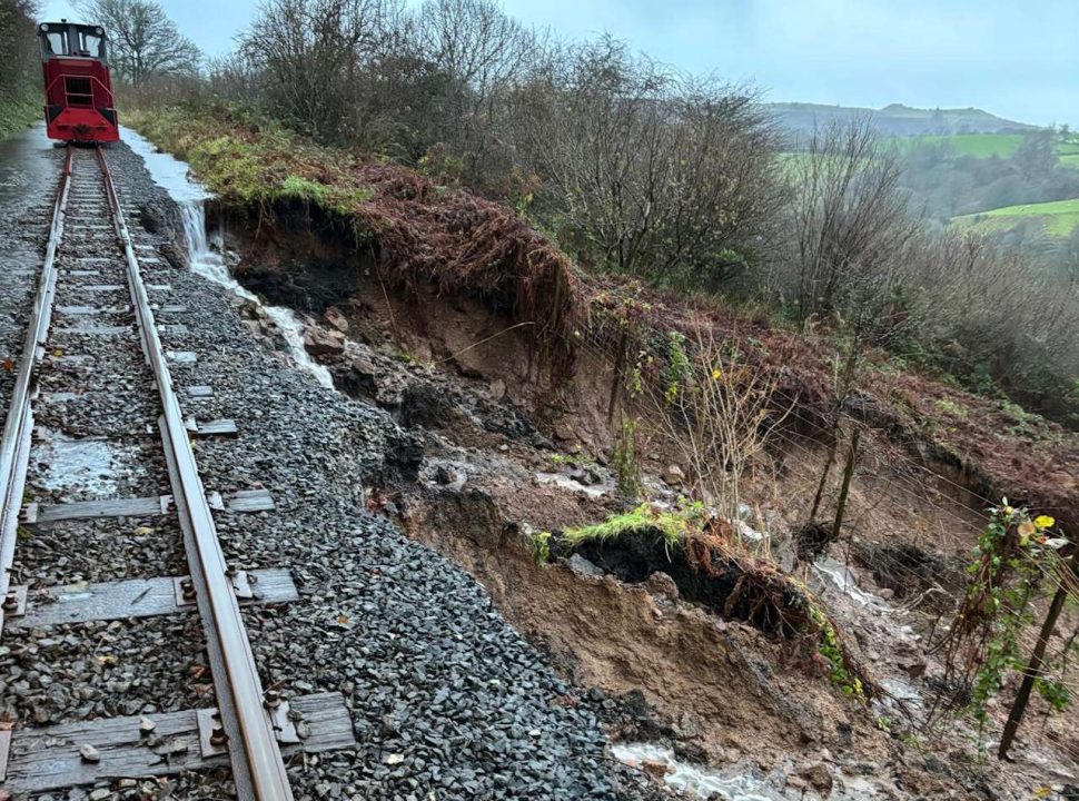 Landslip at the Brecon Mountain Railway