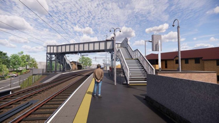 Artist impression new Busby bridge - Network Rail