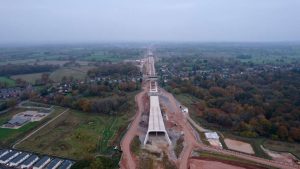 Burton Green 'green tunnel' under construction. // Credit: HS2