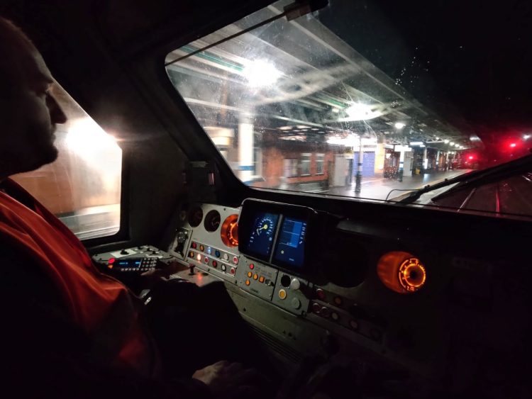 Driver Machine Interface inside the cab of a class 43 - Network Rail