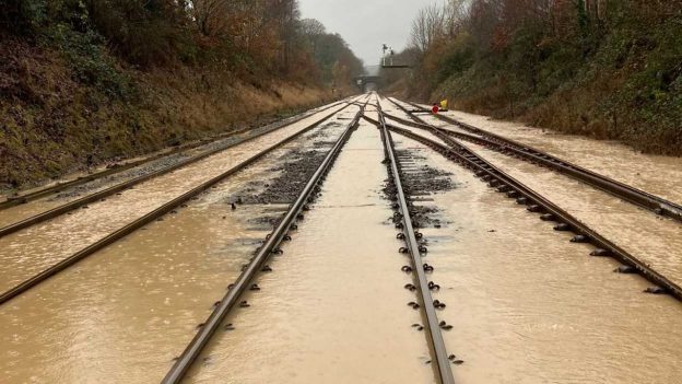 Flooding caused by Storm Bert in Ulverston - Network Rail