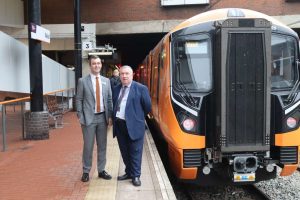 L-R Max Taylor Commercial Director West Midlands Railway, Cllr Adrian Andrew, Associate Leader of Walsall Council