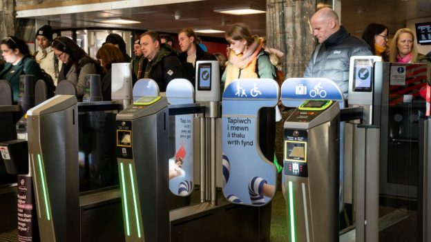 PAYG card readers in use at Cardiff Central - Transport for Wales