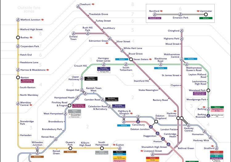 New names and colours on the northern part of London Overground lines. // Credit: Transport for London