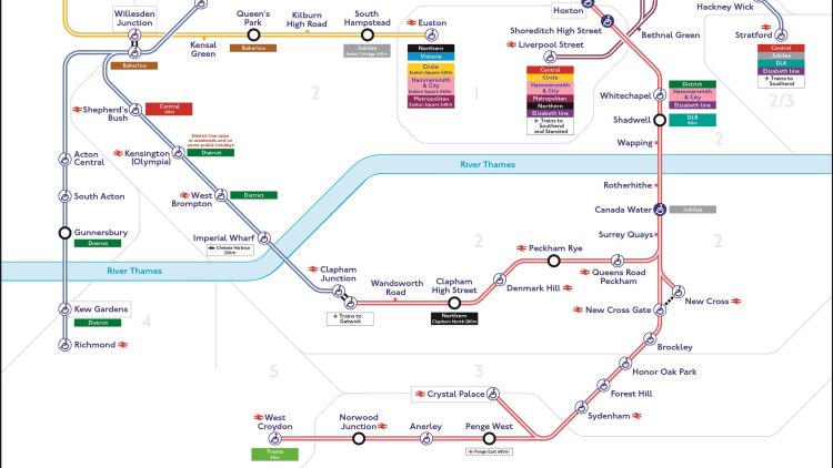 New names and colours on the southern part of London Overground lines. // Credit: Transport for London