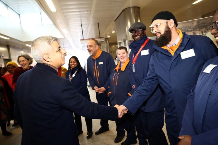 TfL Image - Mayor Sadiq Khan greets London Overground staff - TFL