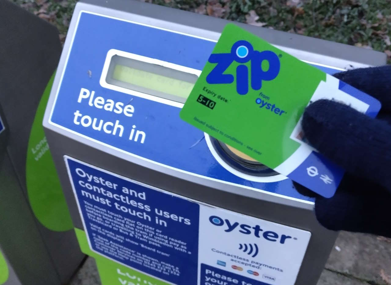 Tapping in with a Zip Card. // Transport for London