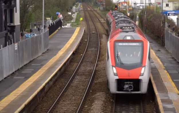 A Class 756 electric tri-mode train on the South Wales Metro. // Credit: Transport for Wales