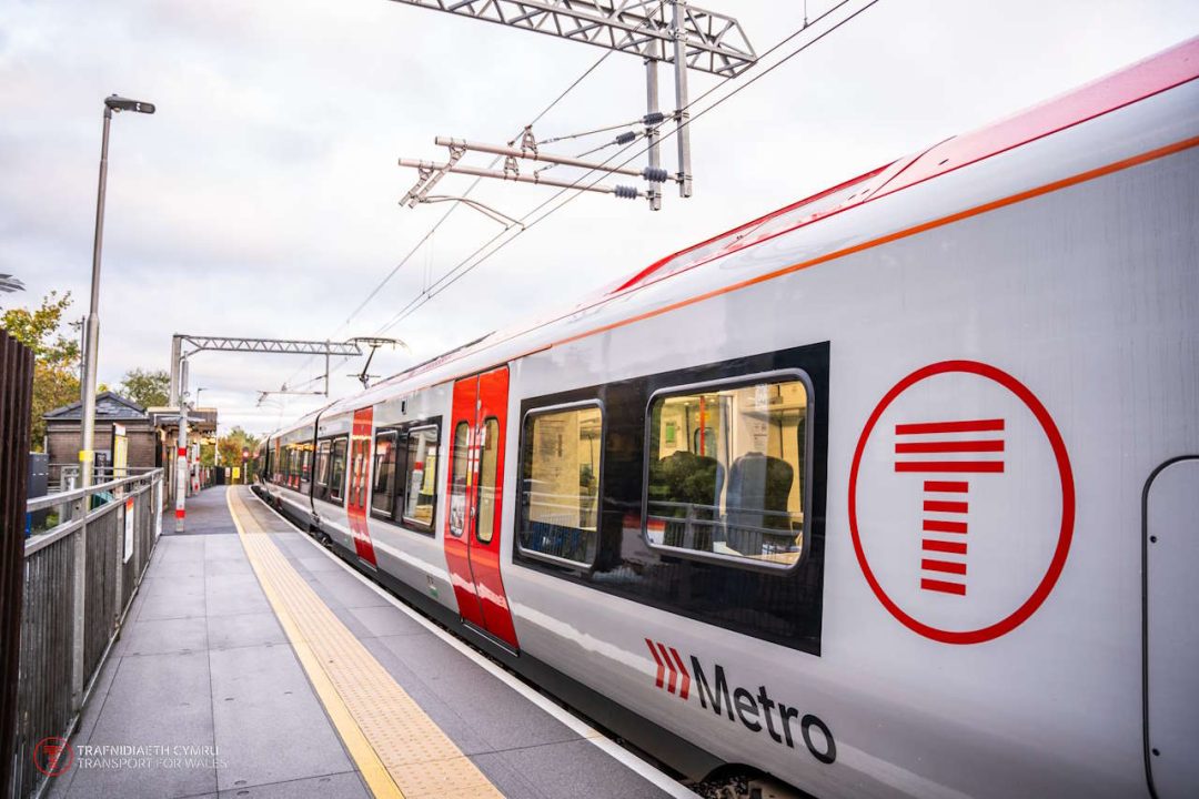 A Class 756 electric tri-mode train on the South Wales Metro. // Credit: Transport for Wales