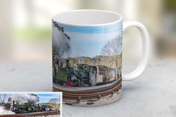 Mug featuring Linda and Blanche on the Ffestiniog Railway