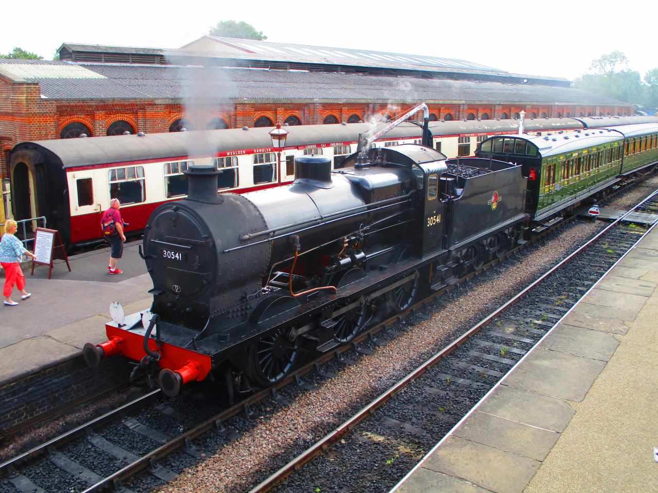 30541 bringing in empty stock at Sheffield Park in the summer of 2017 - Mark Wilson