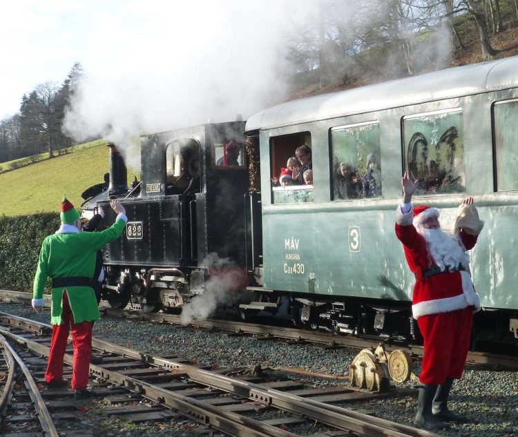 Santa welcoming a Santa Special. // Credit: Welshpool & Llanfair Light Railway