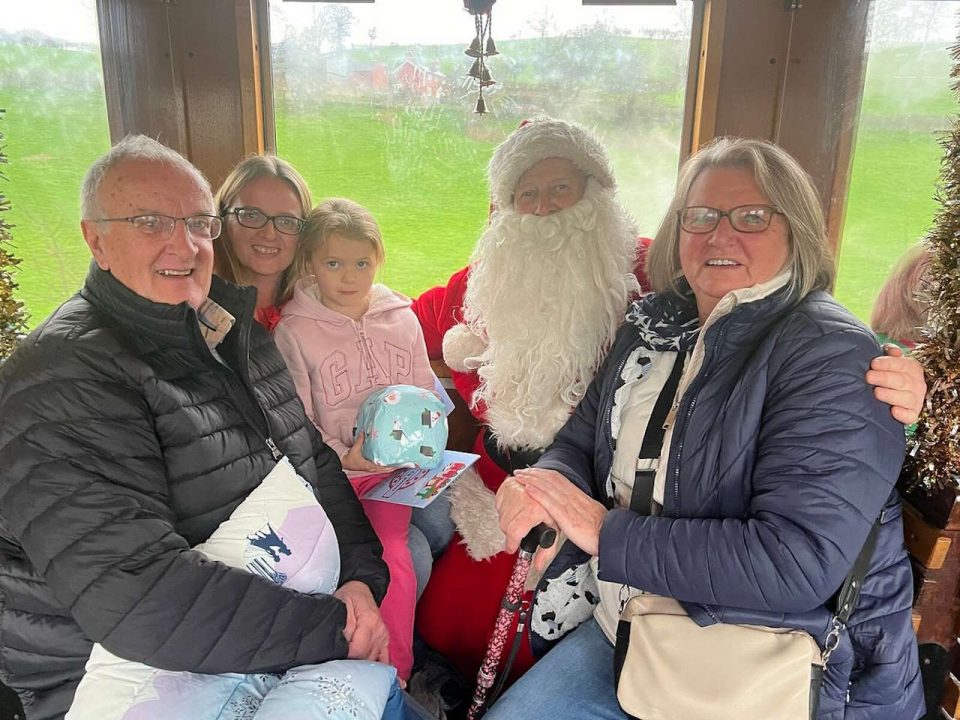 Onboard a Santa Special. // Credit: Welshpool & Llanfair Light Railway