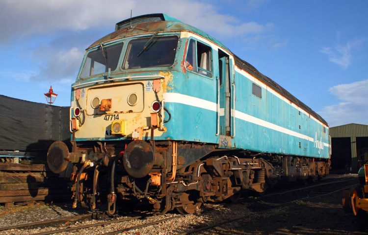 Class 47 No. 47714 after arrival at the Wensleydale Railway. // Credit: Nigel Cockburn