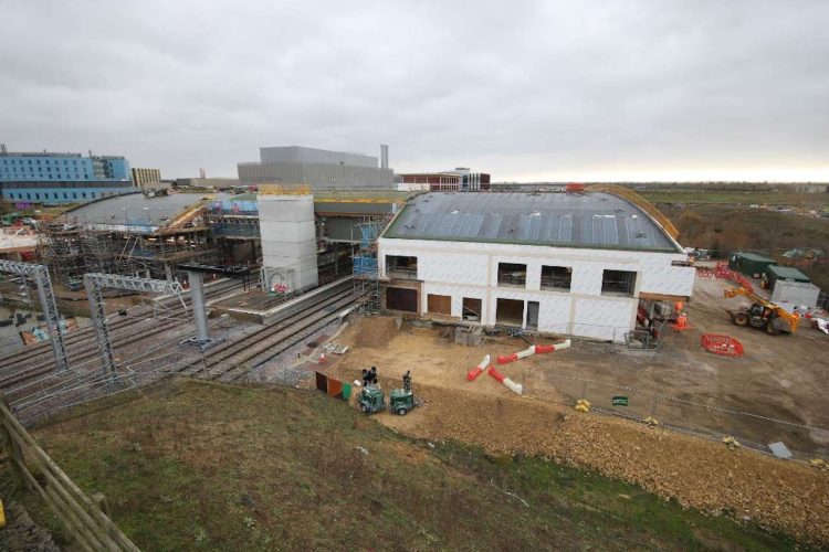 A new station being constructed at Cambridge South. // Credit: Network Rail