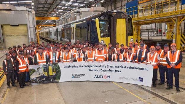 Celebrating completion of the CLass 458 refurbishment programme. // Credit: South Western Railway