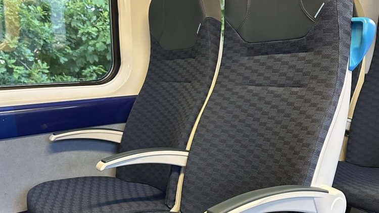 Interior of a refurbished Class 458. // Credit: South Western Railway