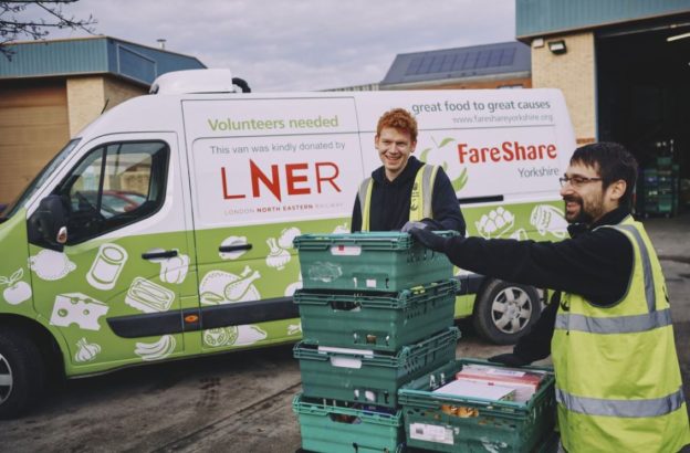 FareShare LNER van preparing to deliver food - London North Eastern Railway