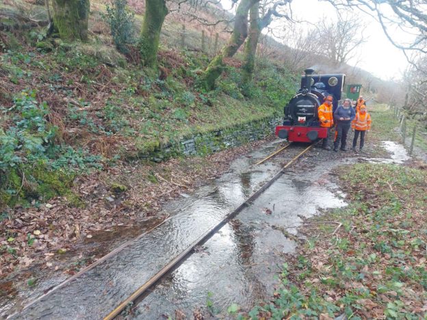 A flooded Talyllyn Railway. // Credit: Matt James