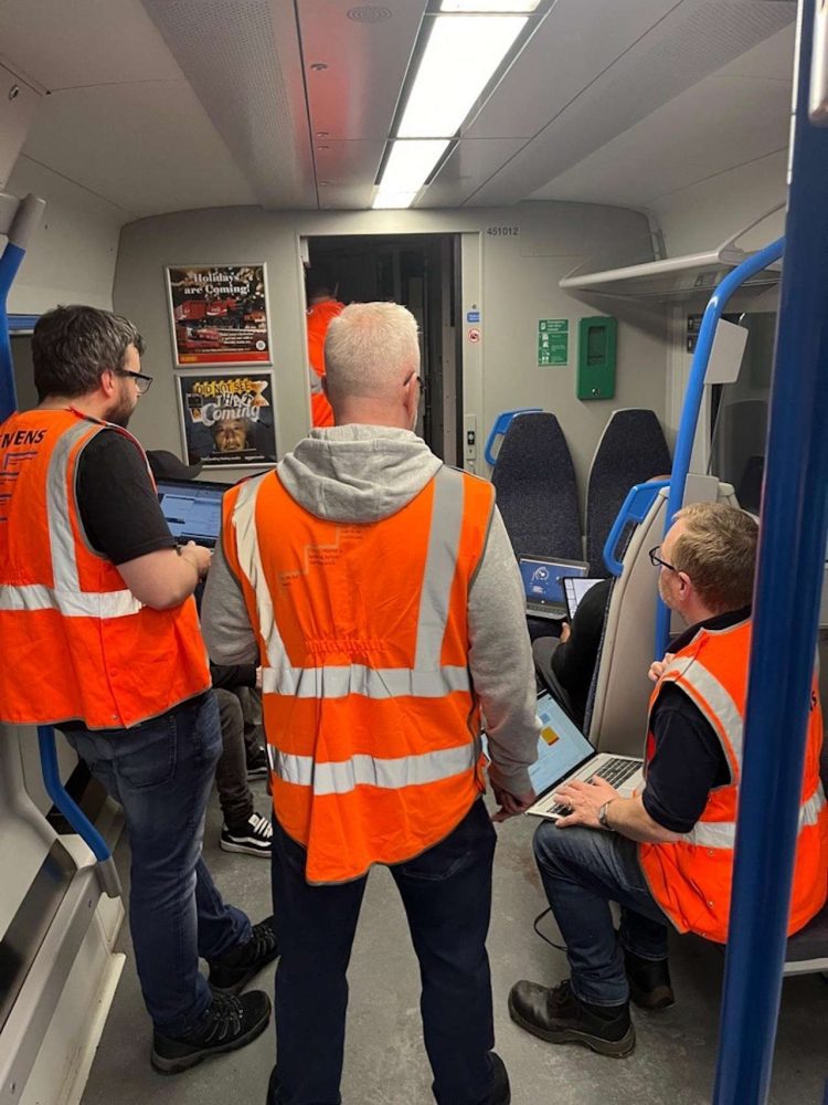 The on board testing team. // Credit: Network Rail