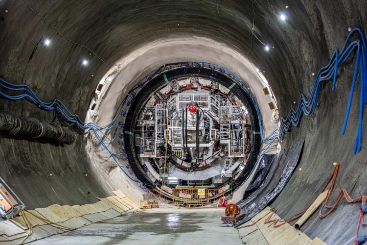 TBM Madeleine pushed into launch tunnel preparing to begin constructing the Euston Tunnel - HS2 Ltd