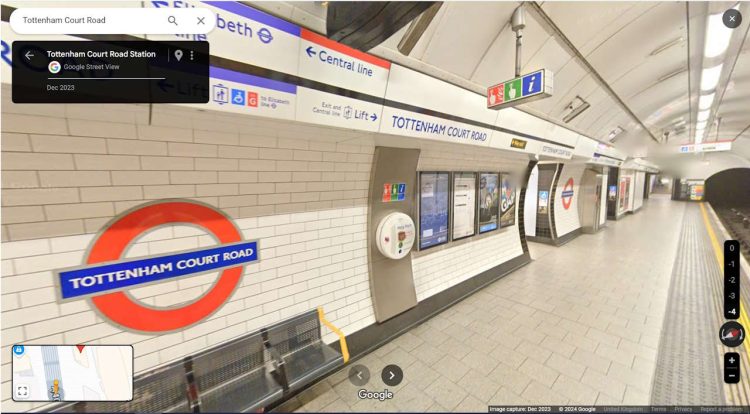 Google Street View image of Tottenham Court Road. // Credit: Transport for London