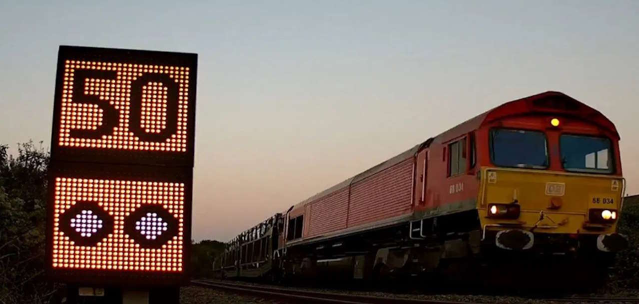 Example of digital speed restriction. // Credit: Network Rail