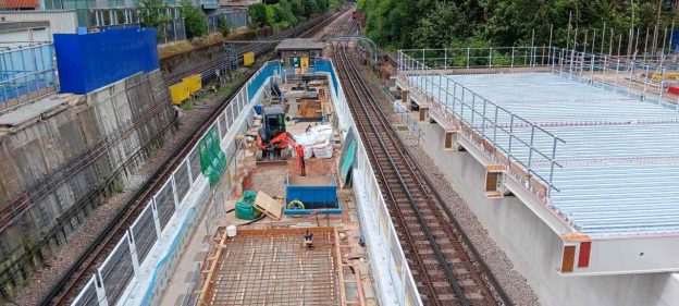 platform foundations at Colindale station - TfL