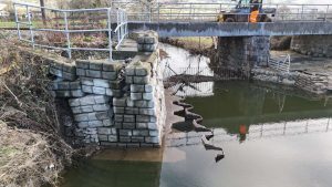 Damage to the Conwy Valley line. // Credit: Network Rail