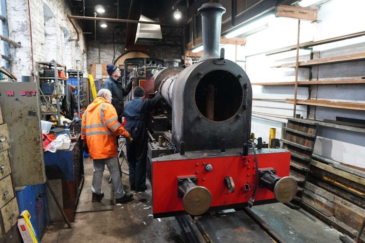 Removing the firebox cladding. // Credit: Corris Railway