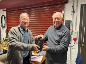 Geoff Holland and Steve Wood with a Stones Lamp - A1 Steam Locomotive Trust