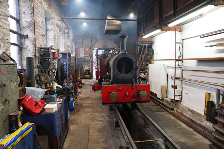 No. 7 inside the running shed. // Credit: Corris Railway