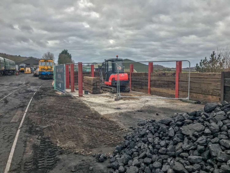 The new coal bunker undergoing construction at Weybourne engineering yard – photo Steve Allen