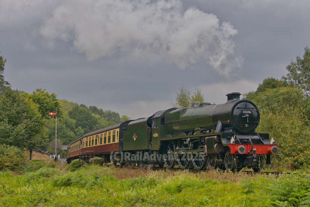 45596 Bahamas departs Highley, Severn Valley Railway