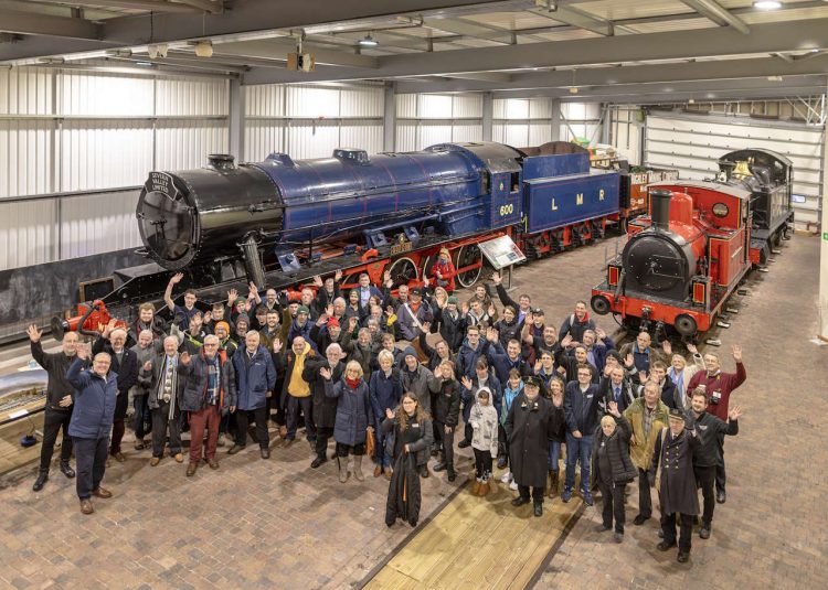 Photo call for some of the heritage rail volunteers who attended the Railway 200 Get Together. // Credit: Bob Green