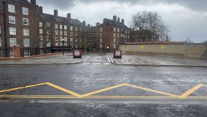 The completed bridge - looking towards Bodney Road from Downs Park Road