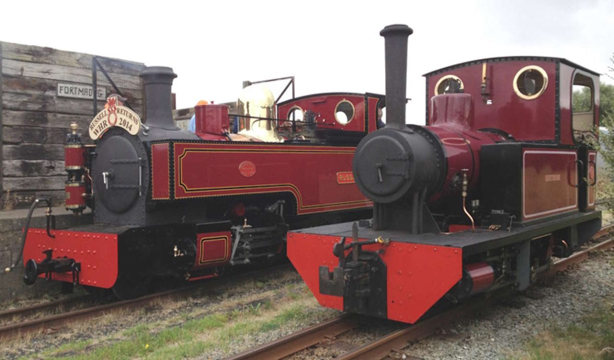 'Russell' next to 'Gertrude' on the Welsh Highland Heritage. // Credit: Railway 